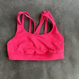 Lululemon Strappy Pink Sports Bra With Mesh Back Detail